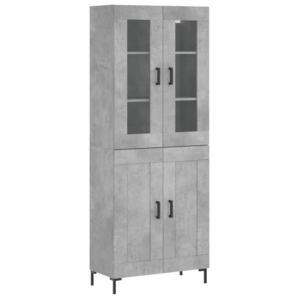 Aparador alto - Mueble de almacenamiento 2 pcs 69 Gris
