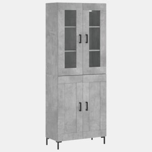 Armário alto - Bufete - Móvel de apoio 69,5x34x180 cm derivados de madeira cinza cimento pt936