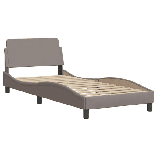 Estrutura de cama de solteiro para adultos com cabeceira Dover tecido 90x200 cm
