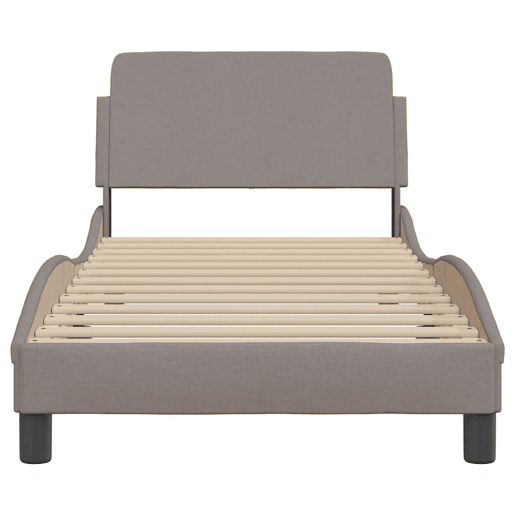 Estrutura de cama de solteiro para adultos com cabeceira Dover tecido 90x200 cm