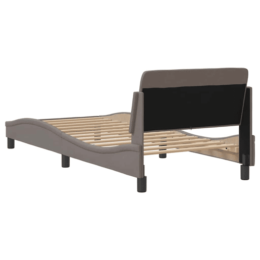 Estrutura de cama de solteiro para adultos com cabeceira Dover tecido 90x200 cm