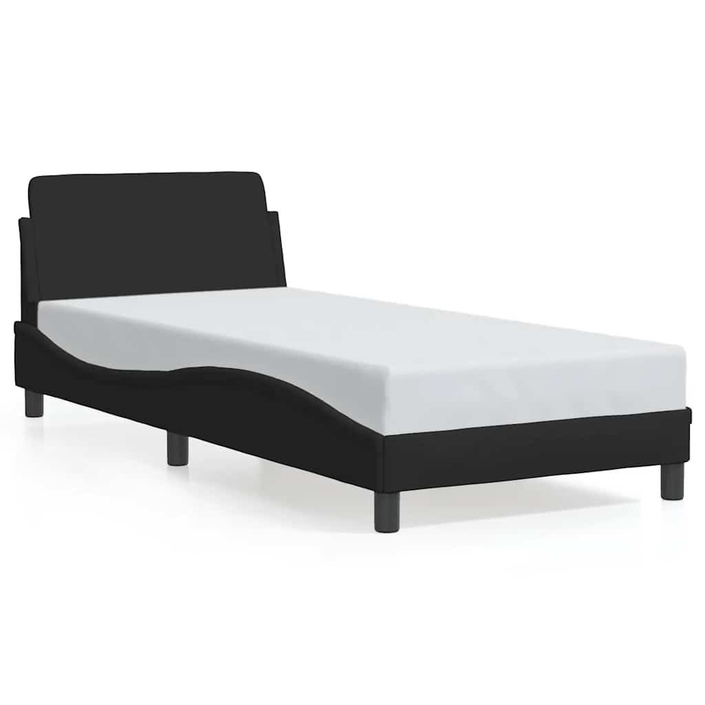 Estructura de cama individual para adultos 85x218 Negro