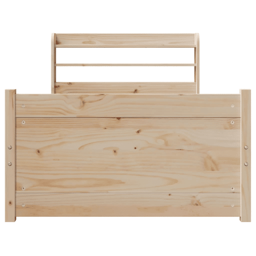 Estrutura de cama de solteiro para adultos com cabeceira 90x200 cm pinho maciço