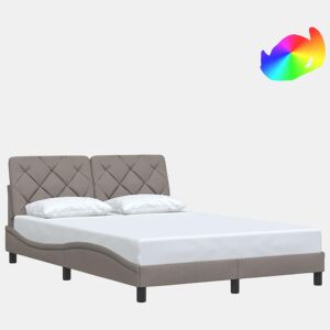 Estrutura de Cama de casal moderno com LED sem colchão 140x190 cm tecido
