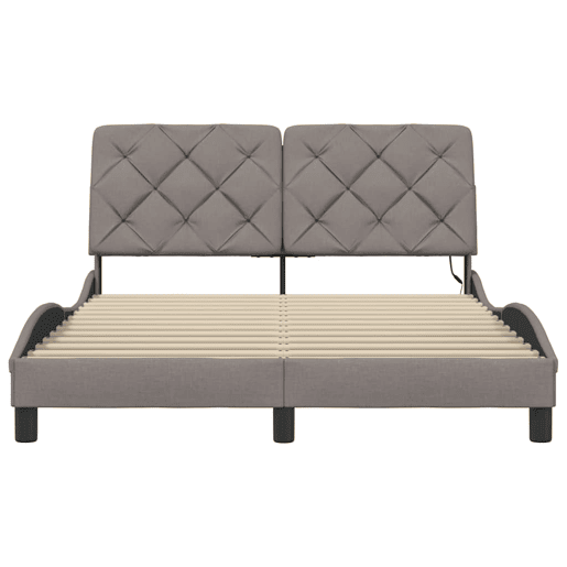 Estrutura de Cama de casal moderno com LED sem colchão 140x190 cm tecido
