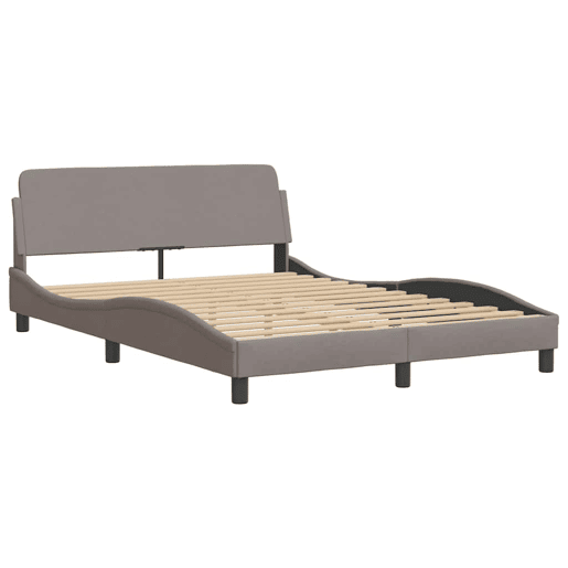 Estrutura de Cama de casal moderno com LED sem colchão 140x190 cm tecido