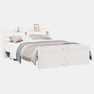 Estrutura De Cama Dupla para adultos c cabeceira - 140x190 cm branco