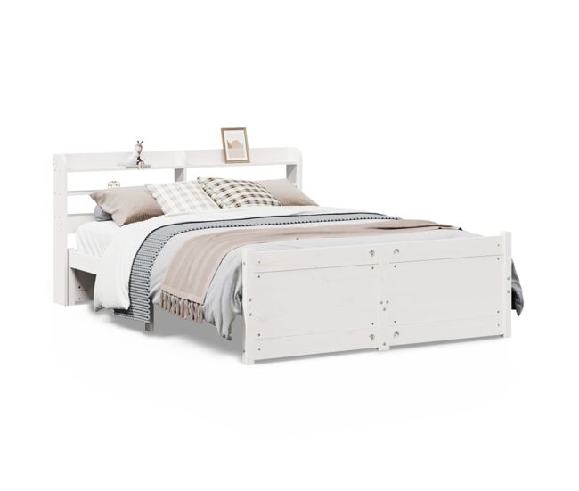 Estructura de cama Doble matrimonial con cabecero - blanco 140x190 cm