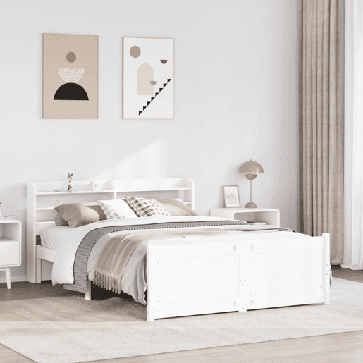 Estrutura De Cama Dupla para adultos c cabeceira - 140x190 cm branco