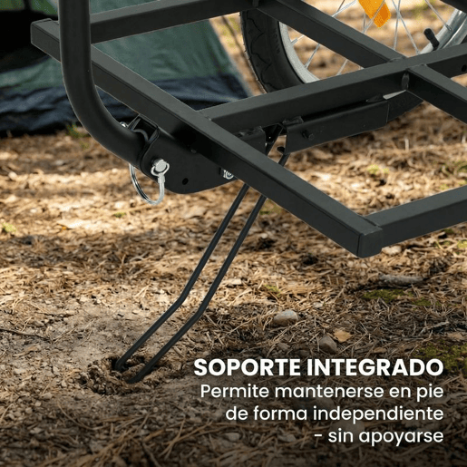 SPORTNOW Reboque para Bicicleta de Carga 40 kg, Carrinho de Mão de Aço com Bandeira Vermelha, Rodas de 16 Polegadas, para Transporte de Bagagem, para Bicicletas de 22 a 28 Polegadas, 145x60x42 cm, Preto
