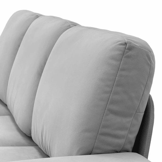 Sofá de canto de 3 lugares - com arrumação, chaise longue, moderno e confortável, molas ensacadas - cinzento claro