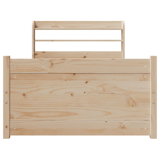 Estrutura de cama de solteiro para adultos com cabeceira 75x190 cm pinho maciço