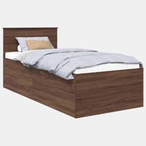 Estrutura de cama de solteiro moderno com cabeceira - Carvalho Marrom 75 x 190 cm