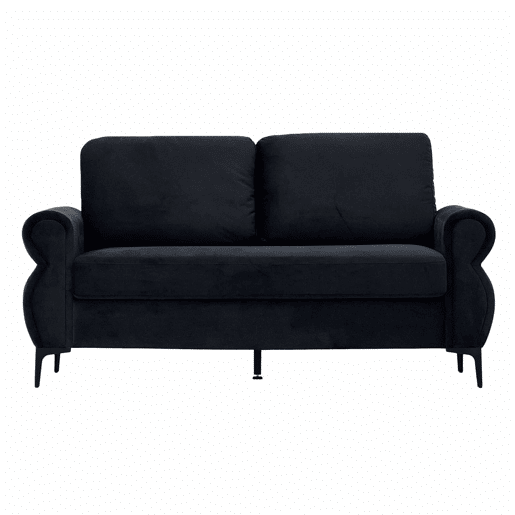 Sofá de 2 lugares - compacto, confortável e resistente - preto Sofá de 2 lugares - compacto, confortável e resistente - preto
