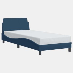 Estrutura de cama de solteiro para adultos com cabeceira Dover tecido 90x200 cm azul