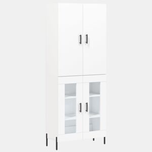 Armário alto - Bufete - Móvel de apoio 69,5x34x180 cm derivados de madeira branco pt649