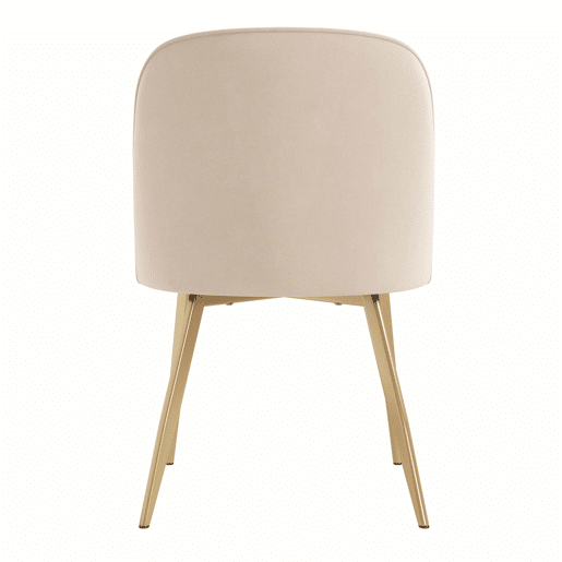 Cadeiras de jantar (2 unidades) u2013 confortáveis e respiráveis, estilo moderno, tecido de veludo u2013 bege e dourado