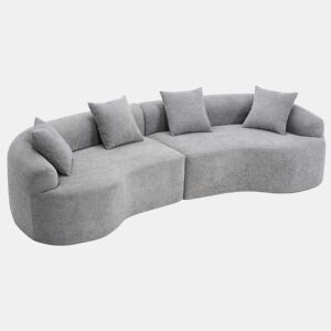 Sofá modular de 4 lugares - Moderno, confortável e compacto, pronto a usar - Cinzento