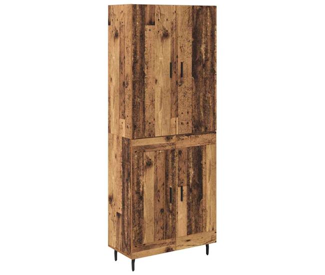 Aparador alto - mueble de almacenamiento 2 pcs madera envejecida es136