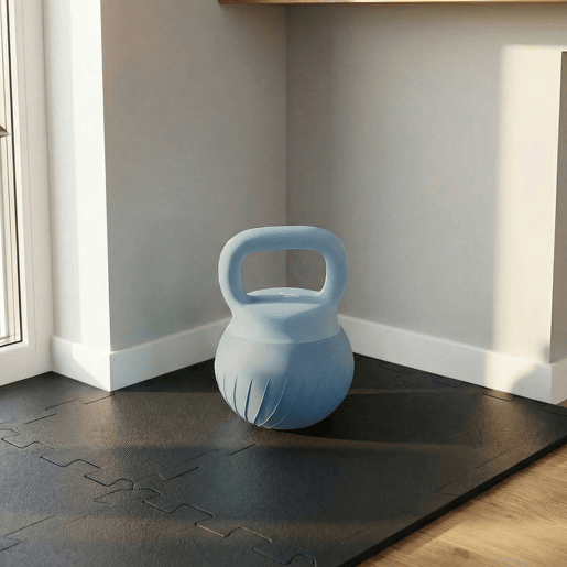 SPORTNOW Kettlebell 6 kg Peso Russo com Areia Metálica e Pega Antideslizante para Treino de Musculação em Casa ou Ginásio Azul Claro