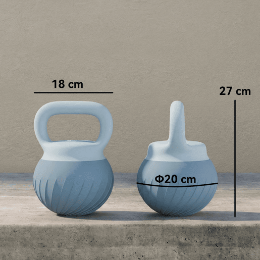SPORTNOW Kettlebell 6 kg Peso Russo com Areia Metálica e Pega Antideslizante para Treino de Musculação em Casa ou Ginásio Azul Claro