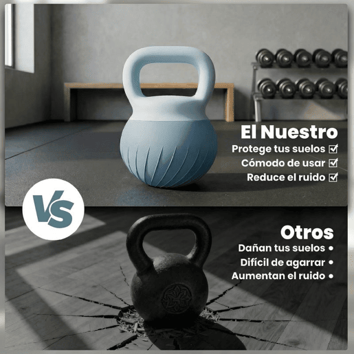 SPORTNOW Kettlebell 6 kg Peso Russo com Areia Metálica e Pega Antideslizante para Treino de Musculação em Casa ou Ginásio Azul Claro