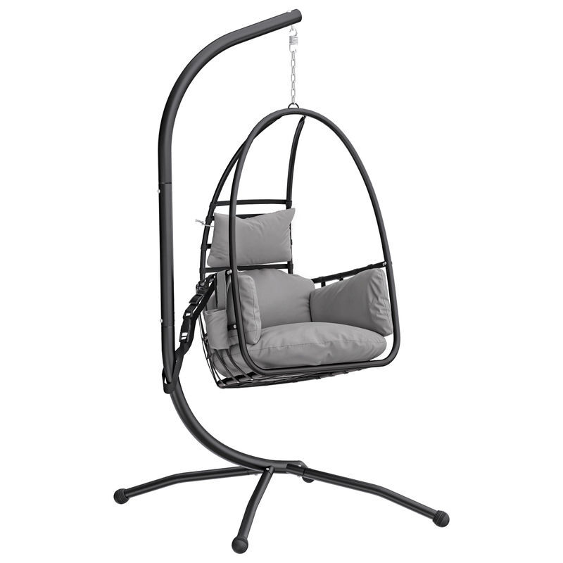 Silla Colgante Huevo Acero Galvanizado, Poliéster Outsunny