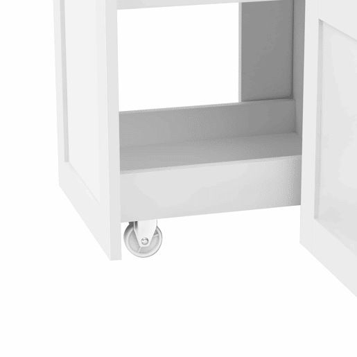 Armário alto - com prateleiras ajustáveis, gavetas e portas com vidro estriado - Branco