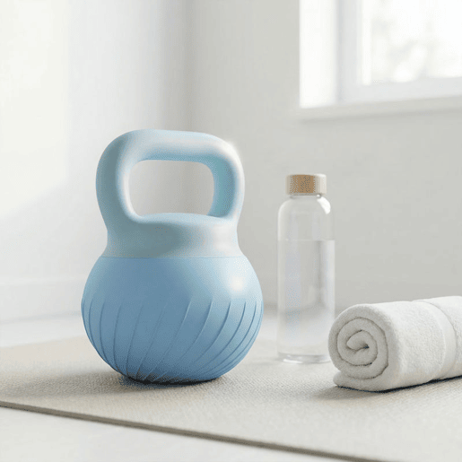 SPORTNOW Kettlebell 8 kg Recheado com Areia Metálica e Cabo Antideslizante para Treino em Casa e Ginásio Azul Claro
