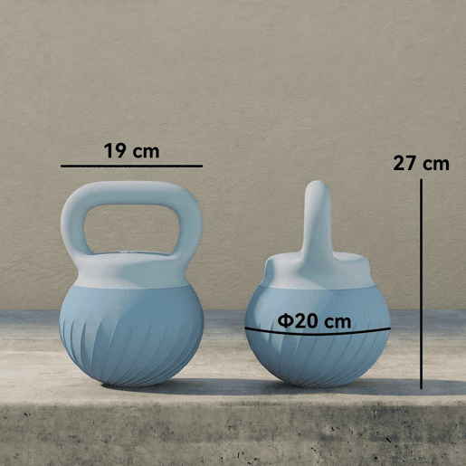 SPORTNOW Kettlebell 8 kg Recheado com Areia Metálica e Cabo Antideslizante para Treino em Casa e Ginásio Azul Claro