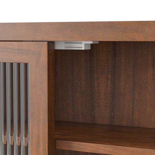 Armário de parede com portas de vidro 63 cm - 3 níveis de armazenamento com toalheiro - Castanho