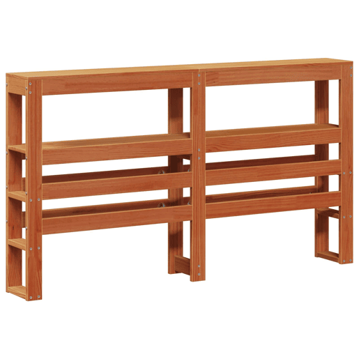 Estrutura de cama de casal simple com cabeceira - Marrom Cera 150 x 200 cm