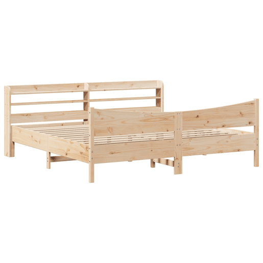 Estrutura de Cama de casal simple com cabeceira 180x200 cm pinho maciço