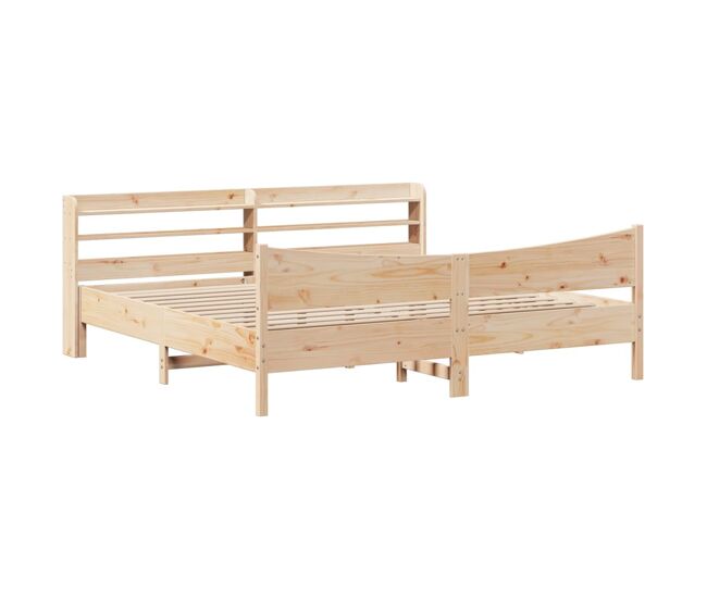 Estructura de cama matrimonial Estilo con cabecero madera maciza pino 180x200 cm