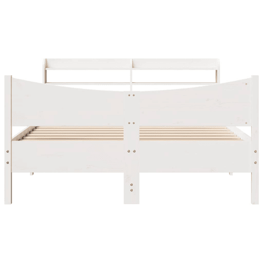 Estrutura De Cama De Casal c cabeceira - 150x200 cm pinho maciço branco