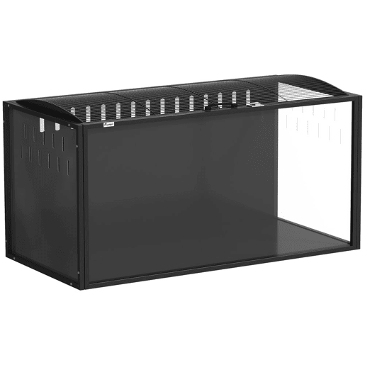 PawHut Gaiola Grande para Hamster 105x51x53 cm Casa para Roedores Pequenos com Tampa Ventilada Rebatível Estrutura de Aço e Painéis Transparentes de Acrílico Preto