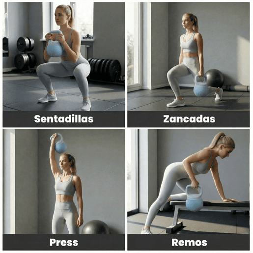 SPORTNOW Kettlebell 10 kg Peso Russo com Areia Metálica e Pega Antiderrapante para Treino de Culturismo em Casa ou Ginásio Azul Claro