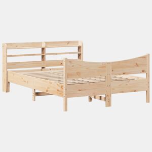 Estrutura de Cama de casal simple com cabeceira 160x200 cm pinho maciço