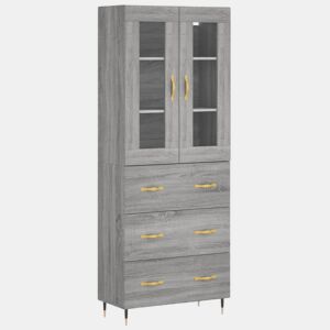 Armário alto - Bufete - Móvel de apoio 69,5x34x180 cm derivados de madeira sonoma cinza pt1112