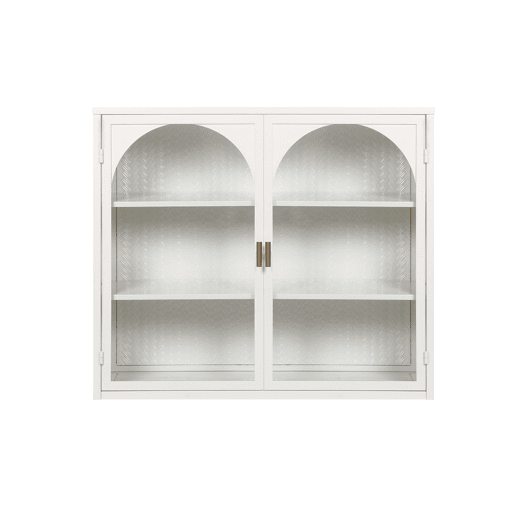 Armário de parede 70 cm - 2 portas com 3 níveis de arrumação e design trançado - Branco