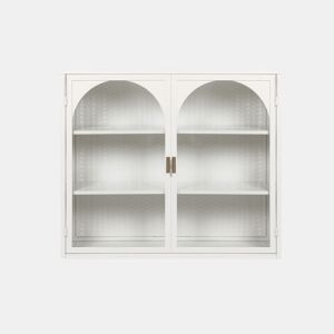 Armário de parede 70 cm - 2 portas com 3 níveis de arrumação e design trançado - Branco