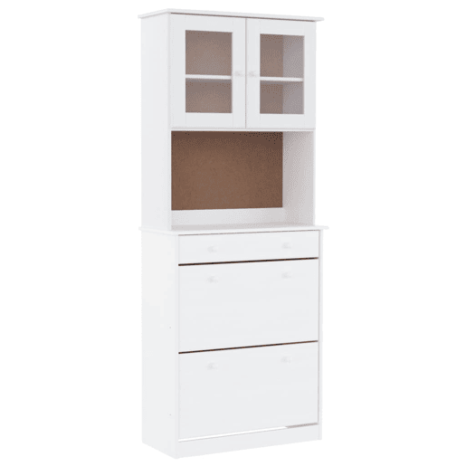 Aparador - Bufete - Móvel de apoio 77x35x188 cm madeira de pinho maciça branco pt323