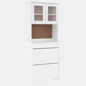 Aparador - Bufete - Móvel de apoio 77x35x188 cm madeira de pinho maciça branco pt323