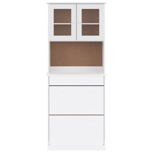 Aparador - Bufete - Móvel de apoio 77x35x188 cm madeira de pinho maciça branco pt323