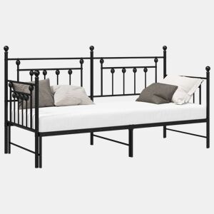 Estrutura de sofá-cama individual moderno - Preto 75 x 190 cm Aço