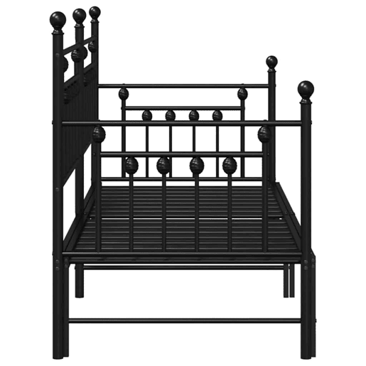 Estrutura de sofá-cama individual moderno - Preto 75 x 190 cm Aço