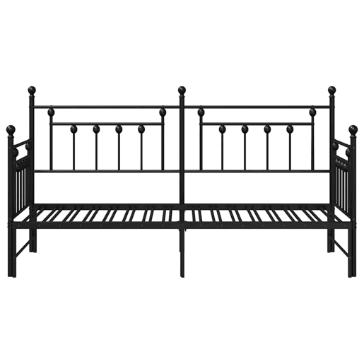 Estrutura de sofá-cama individual moderno - Preto 80 x 200 cm Aço