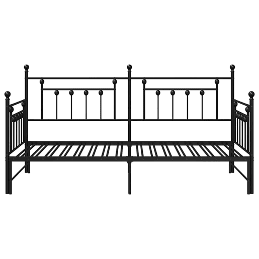 Estrutura de sofá-cama individual moderno - Preto 90 x 200 cm Aço