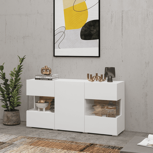 Aparador Glora Branco com 3 portas