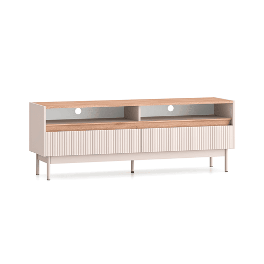 Suporte para televisor com 2 gavetas 154 cm Connie Cashmere e madeira
